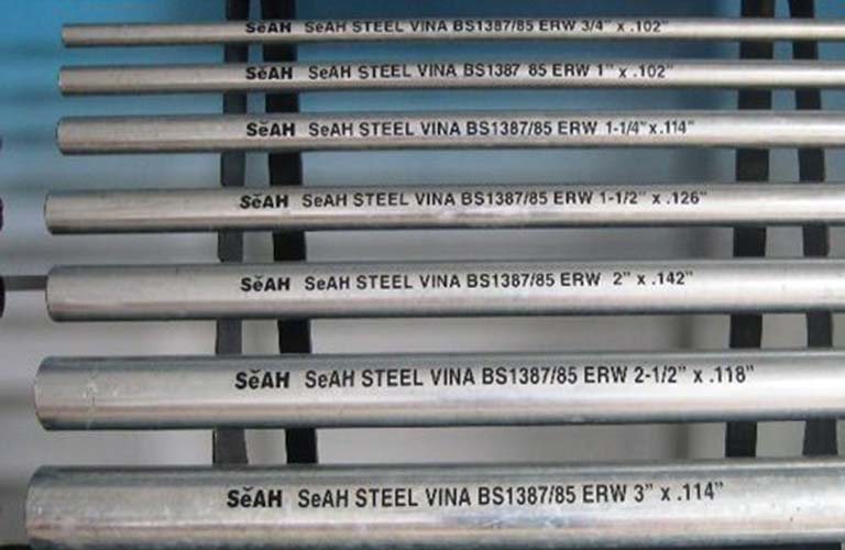 ống thép hàn đen, mạ kẽm nhúng nóng hiệu SeAH tiêu chuẩn ASTM