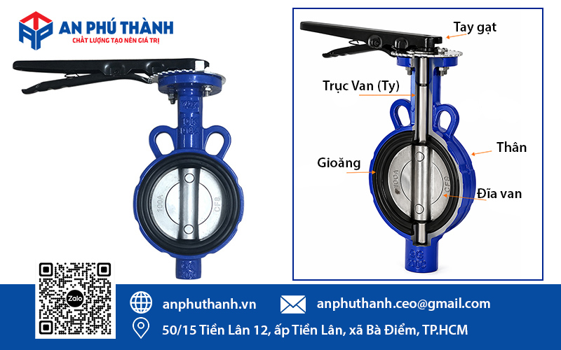 Cấu tạo van bướm YDK Model KBF(WH)-10K