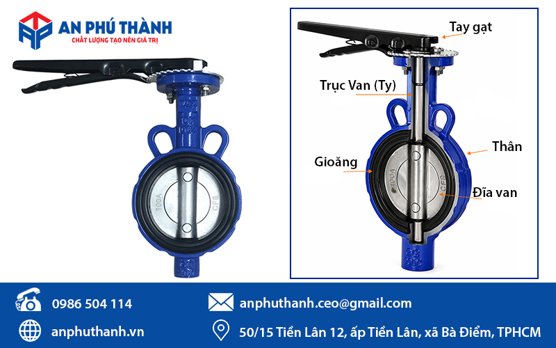 Cấu tạo van bướm YDK Model KBF(WH)-10K