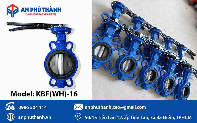 Van cánh bướm tay gạt YDK (Wafer Butterfly Valve) Model KBF(WH)-16