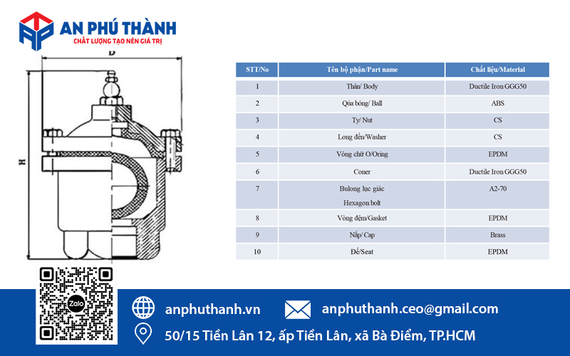 Catalogue van xả khí ren gang YDK
