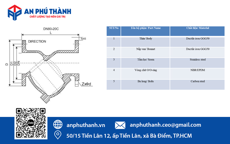cấu tạo Y lọc YDK