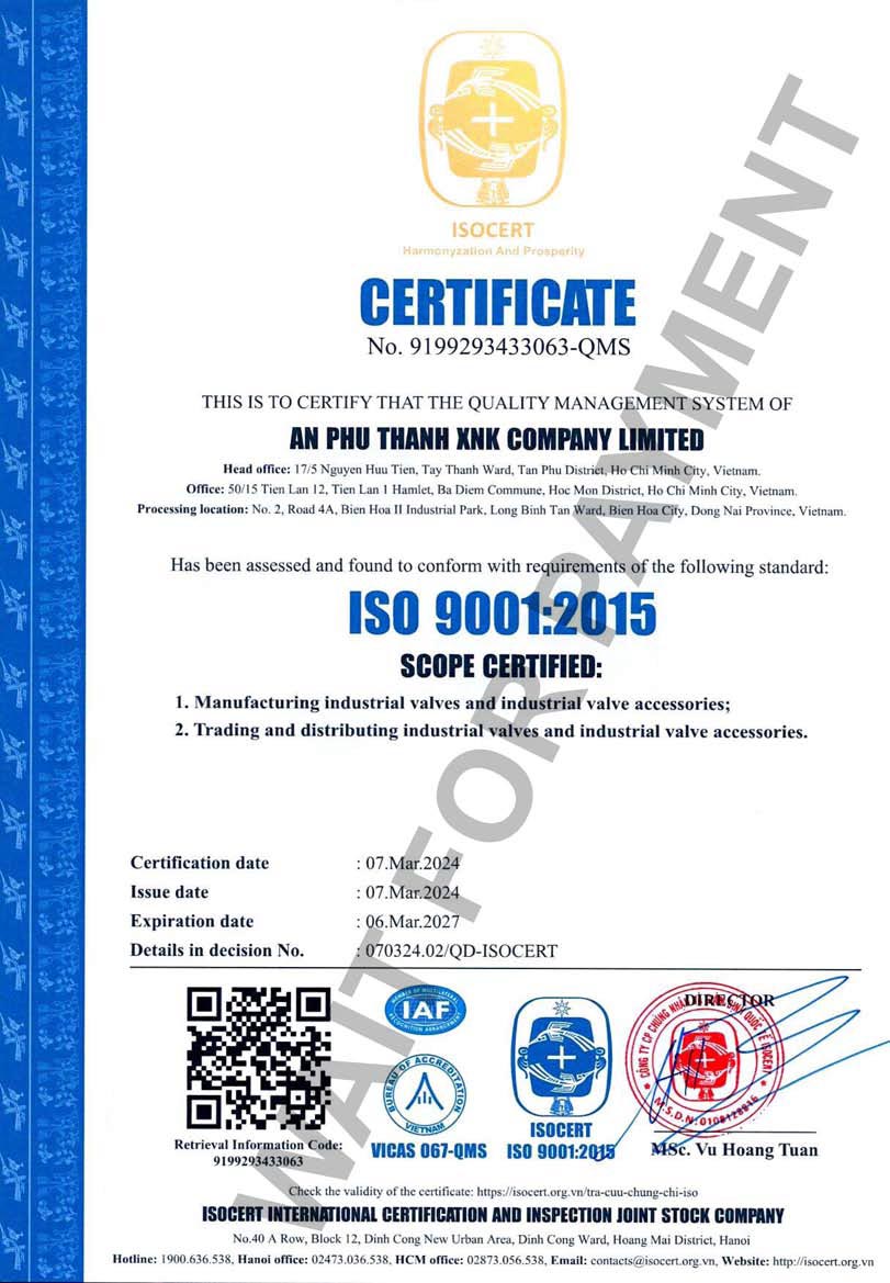chứng chỉ iso 9001 - 2015