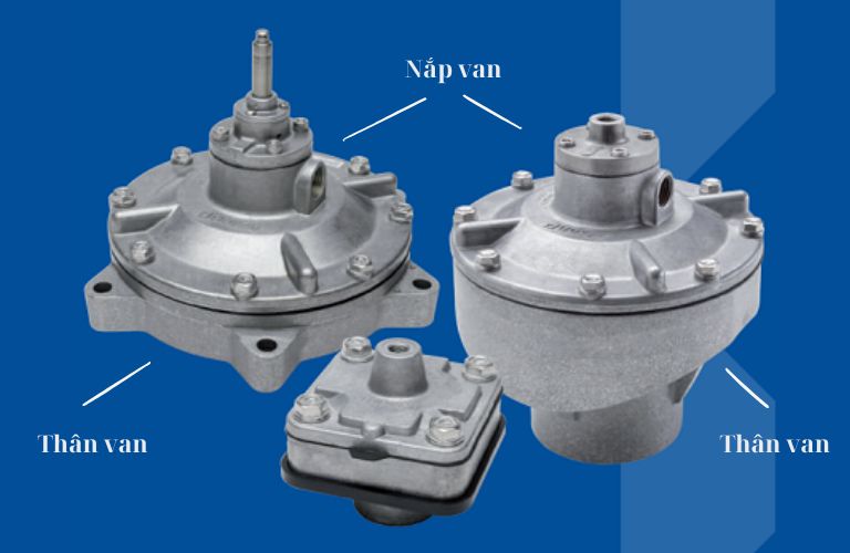 Thân và nắp của van điện tử rũ bụi