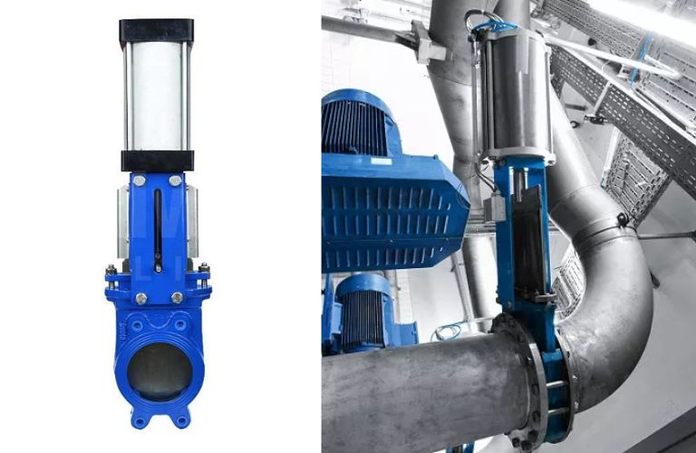 Nguyên lý làm việc của van dao điều khiển khí nén
