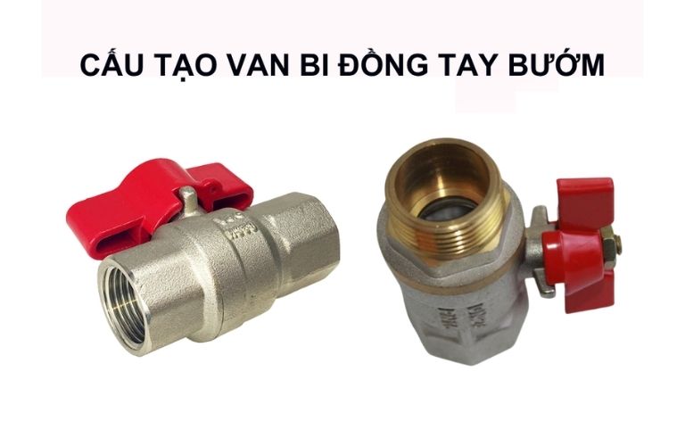 Cấu tạo của van bi tay bướm